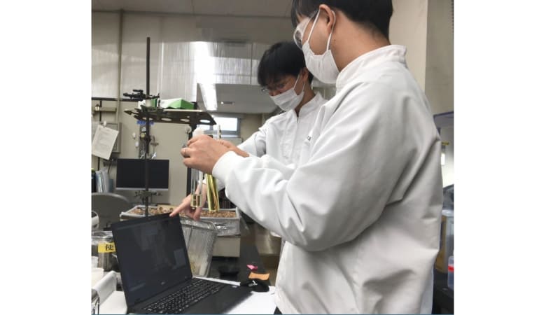 tebikiを見ながら作業する様子